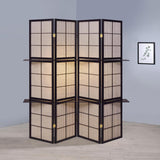 Iggy 4-Panel Room Divider Folding Shoji Screen Cappuccino - 900166