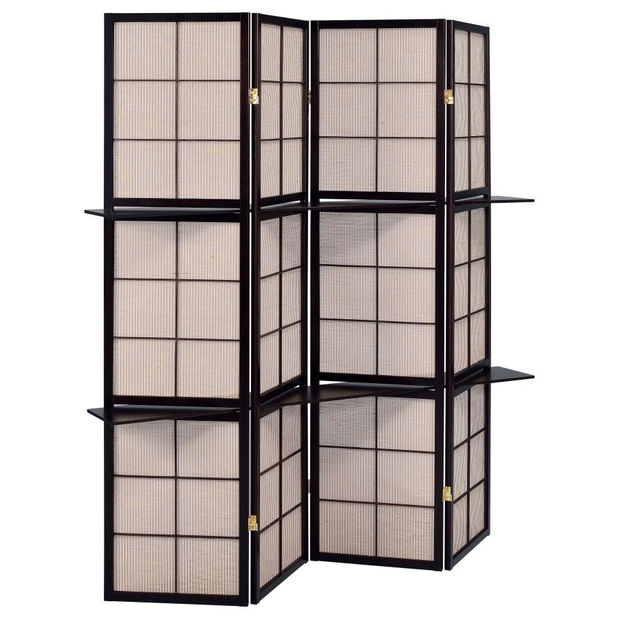 Iggy 4-Panel Room Divider Folding Shoji Screen Cappuccino - 900166
