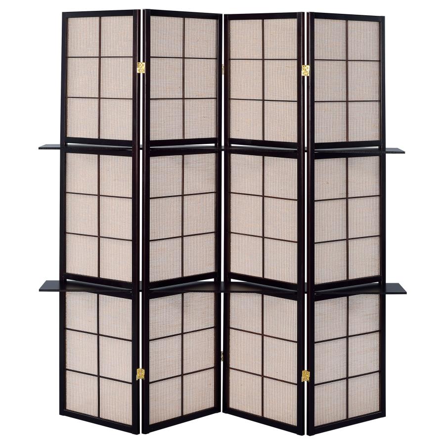 Iggy 4-Panel Room Divider Folding Shoji Screen Cappuccino - 900166