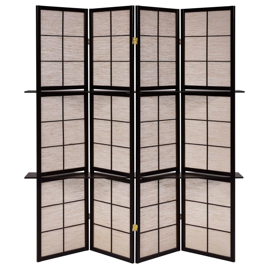 Iggy 4-Panel Room Divider Folding Shoji Screen Cappuccino - 900166