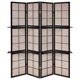 Iggy 4-Panel Room Divider Folding Shoji Screen Cappuccino - 900166