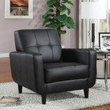 Aaron Upholstered Track Arm Tufted Accent Chair Black - 900204