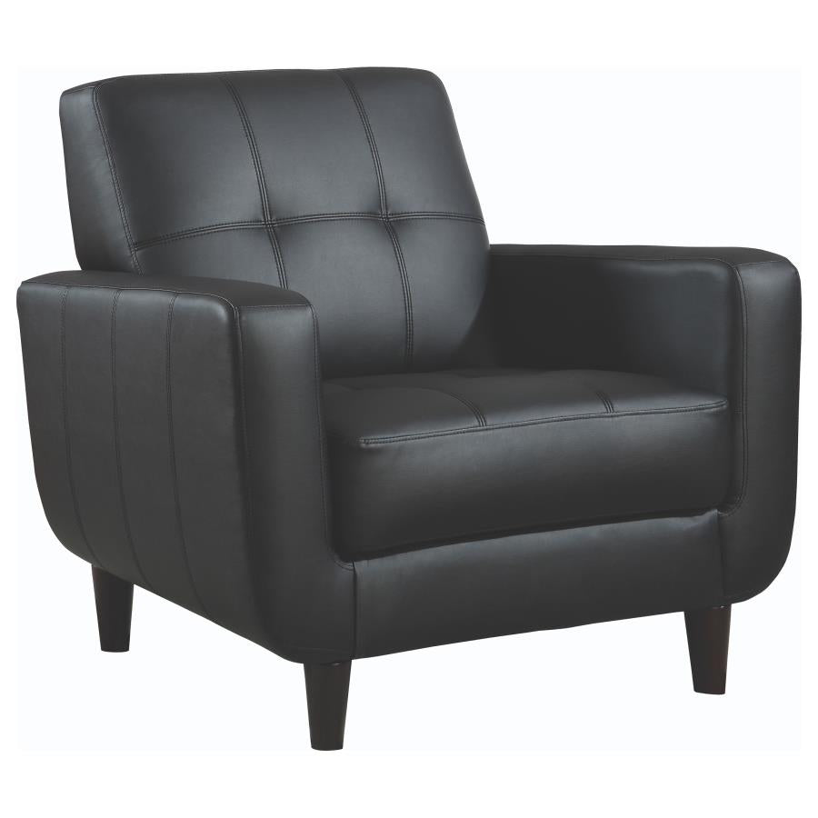 Aaron Upholstered Track Arm Tufted Accent Chair Black - 900204