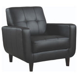 Aaron Upholstered Track Arm Tufted Accent Chair Black - 900204