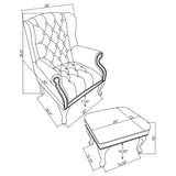 Roberts Upholstered Wingback Chair and Ottoman Set Black - 900262