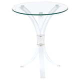 Laning Round Glass Top Acrylic Side Table Clear - 900490