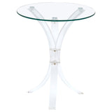 Laning Round Glass Top Acrylic Side Table Clear - 900490
