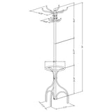 Kiefer 12 Hook Freestanding Metal Coat Rack Hat Hanger Black - 900821