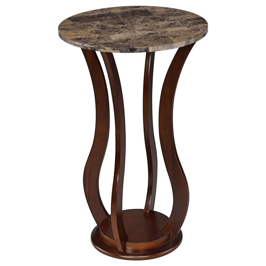 Elton Round Faux Marble Top Plant Stand Brown - 900926