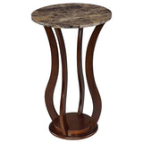 Elton Round Faux Marble Top Plant Stand Brown - 900926