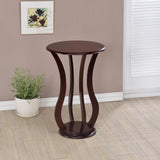 Elton Round Wood Top Accent Plant Stand Cherry - 900934