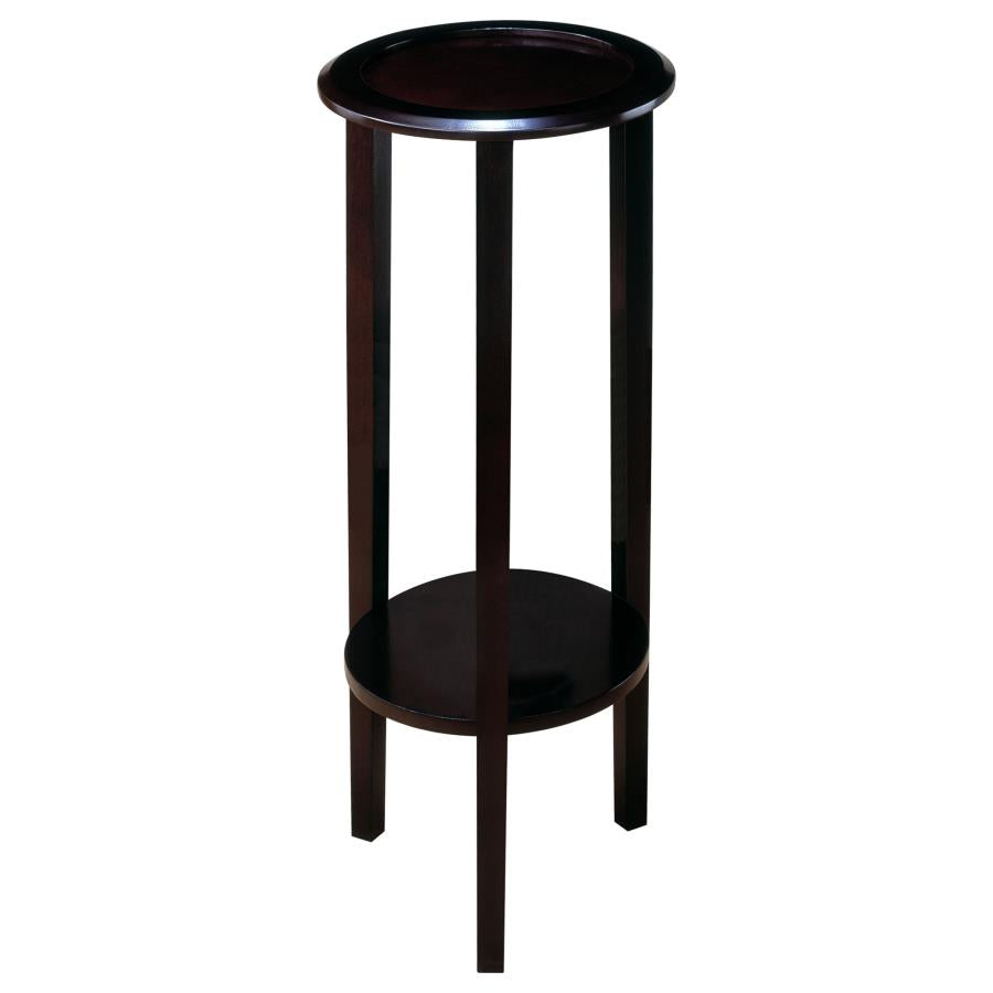 Kirk 1-shelf Round Wood Plant Stand Espresso - 900936