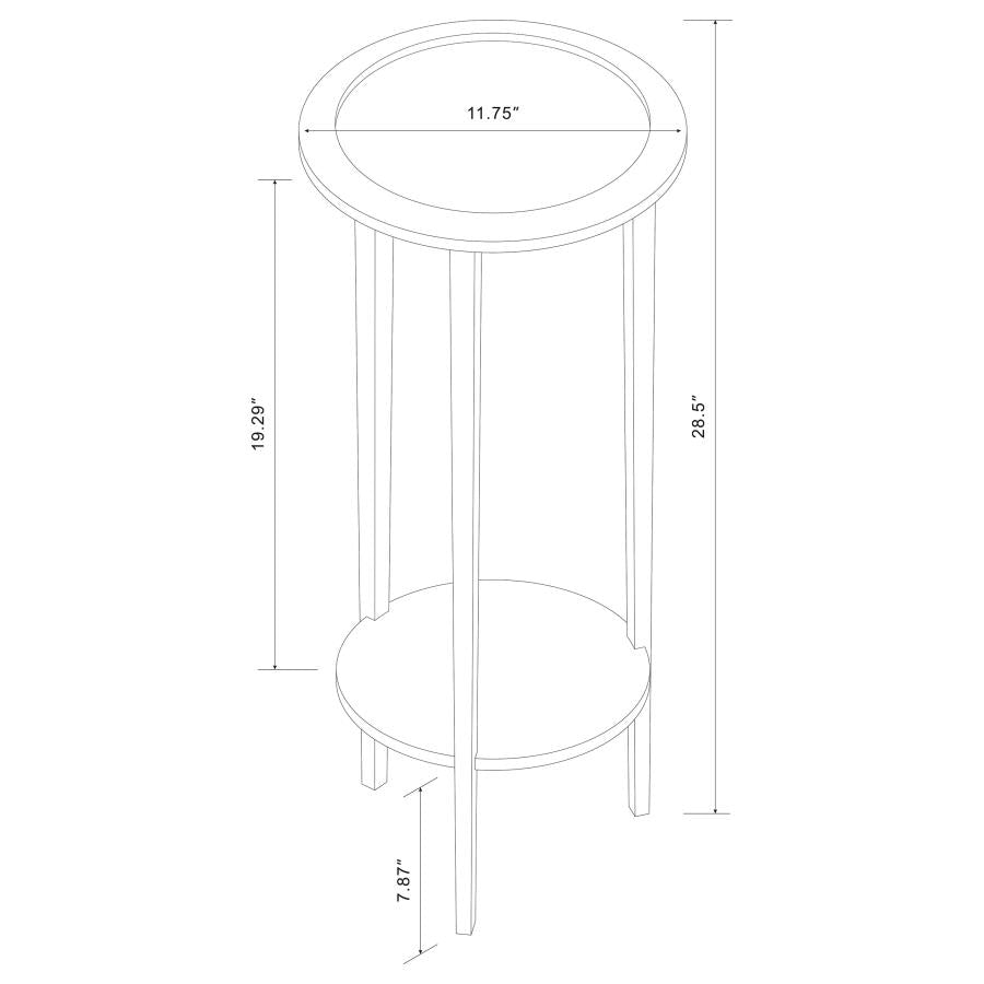 Kirk 1-shelf Round Wood Plant Stand Espresso - 900936