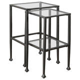 Leilani 2-piece Glass Top Nesting Table Set Black - 901073