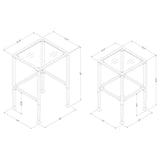 Leilani 2-piece Glass Top Nesting Table Set Black - 901073