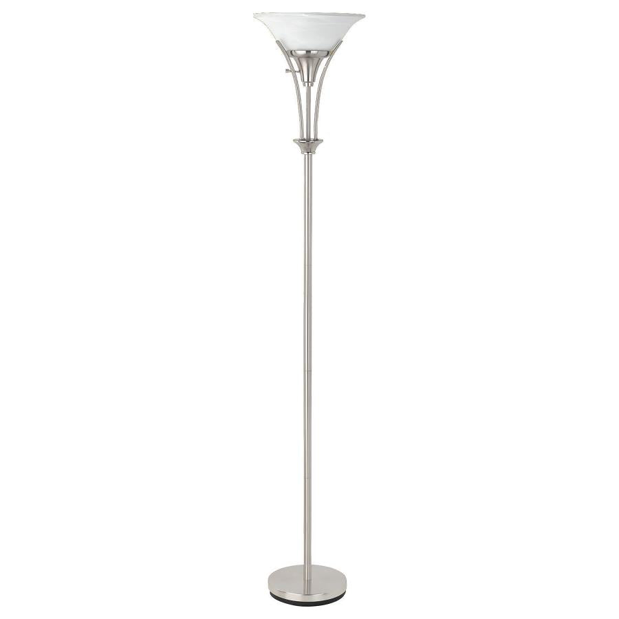 Archie 71-inch Frosted Torchiere Floor Lamp Brushed Steel - 901193