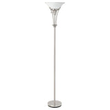 Archie 71-inch Frosted Torchiere Floor Lamp Brushed Steel - 901193