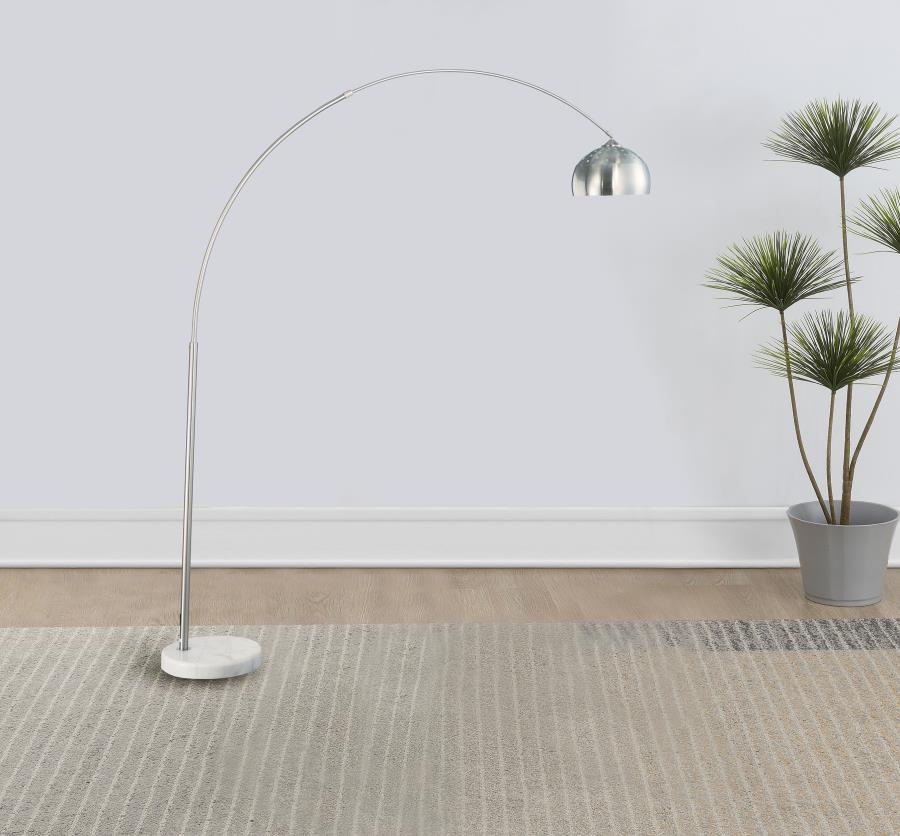 Krester 85-inch Dome Shade Metal Arc Floor Lamp Chrome - 901199