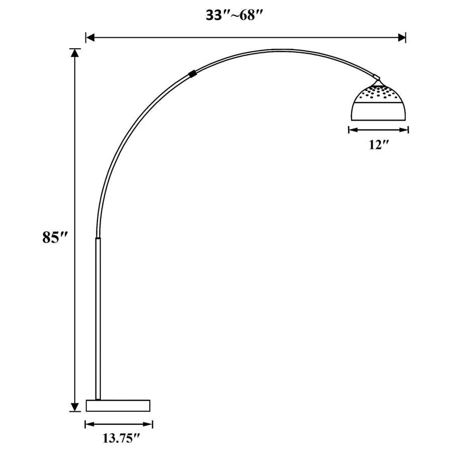 Krester 85-inch Dome Shade Metal Arc Floor Lamp Chrome - 901199