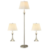Griffin 3-piece Floor and Table Lamp Set Brushed Nickel - 901235