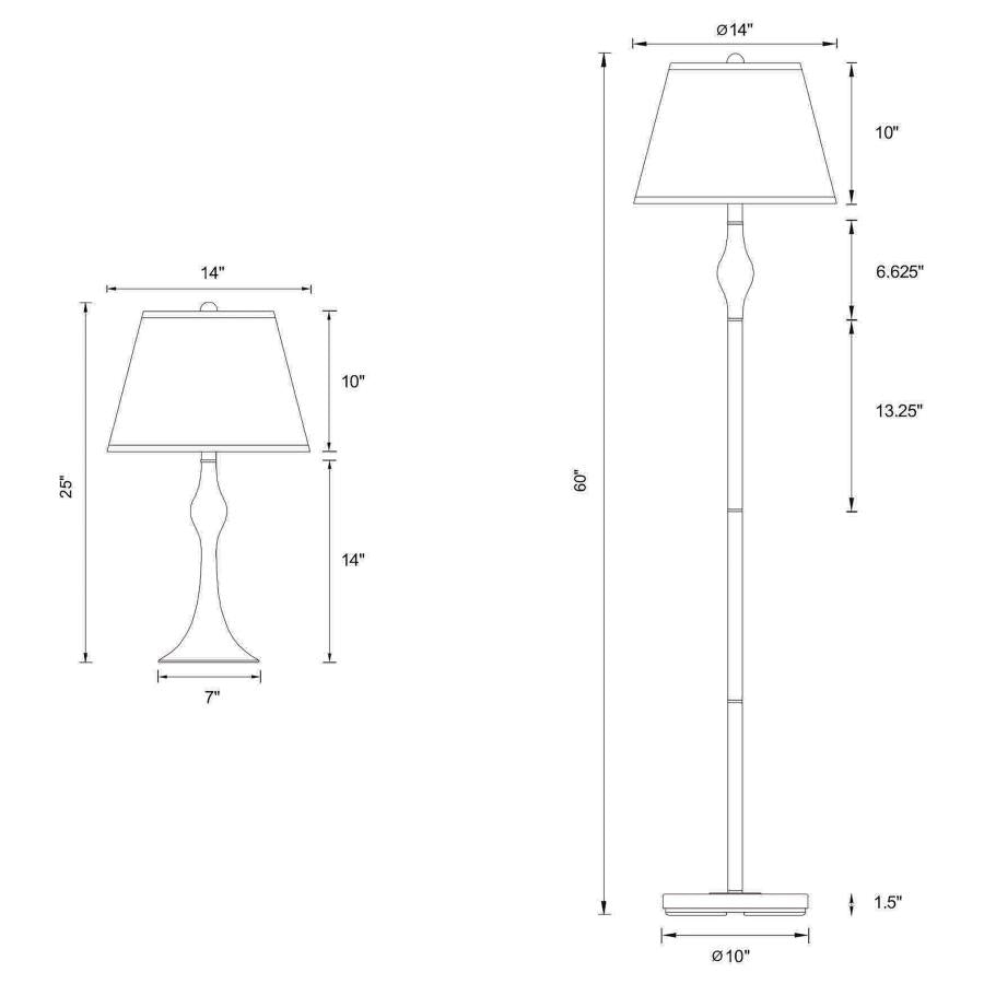 Griffin 3-piece Floor and Table Lamp Set Brushed Nickel - 901235
