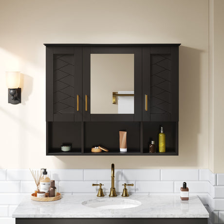 Modern Wall Mounted Medicine Cabinet With Adjustable Shelves, Soft Close Doors, High Define Mirror