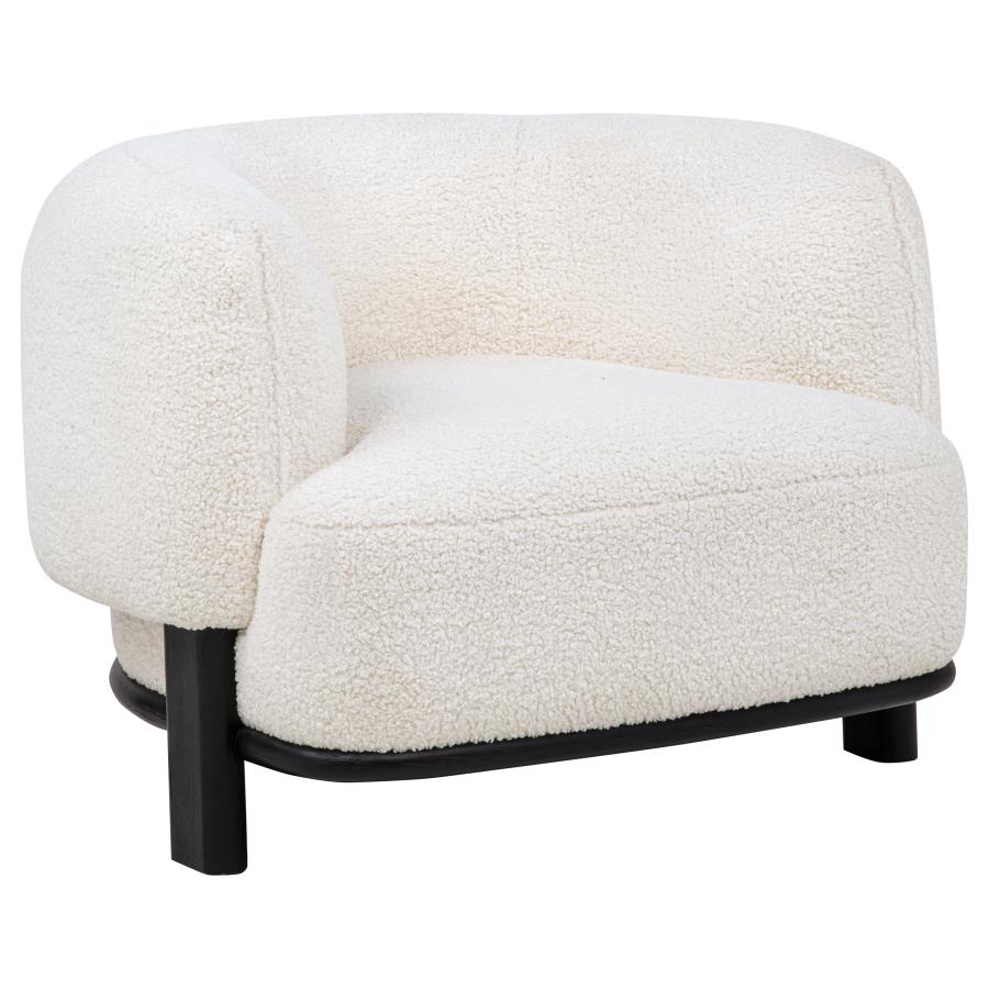 Lawler Upholstered Barrel Back Accent Chair Ivory and Black - 901372