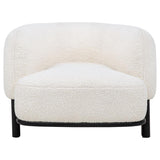 Lawler Upholstered Barrel Back Accent Chair Ivory and Black - 901372