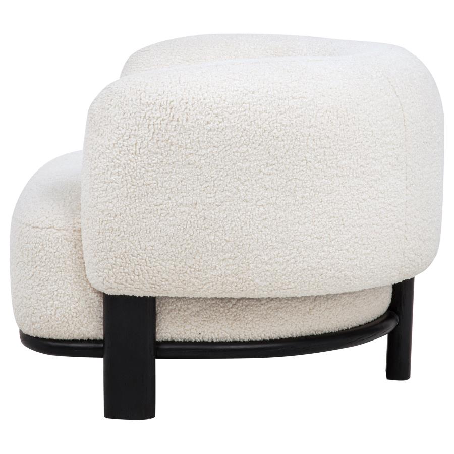 Lawler Upholstered Barrel Back Accent Chair Ivory and Black - 901372