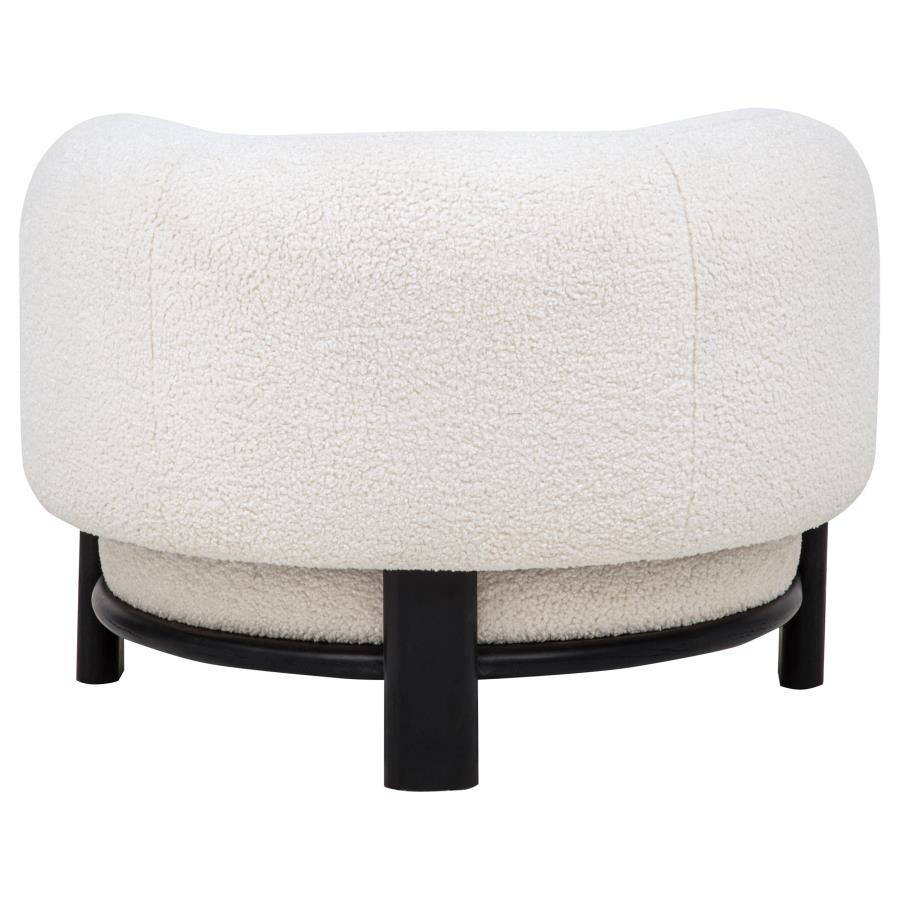 Lawler Upholstered Barrel Back Accent Chair Ivory and Black - 901372