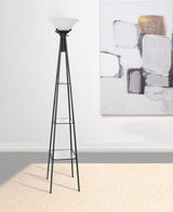 Gianni 70-inch 3-shelf Frosted Torchiere Floor Lamp Black - 901420