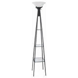 Gianni 70-inch 3-shelf Frosted Torchiere Floor Lamp Black - 901420