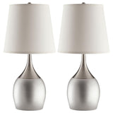 Tenya 24-inch Empire Shade Urn Table Lamp Silver (Set of 2) - 901471