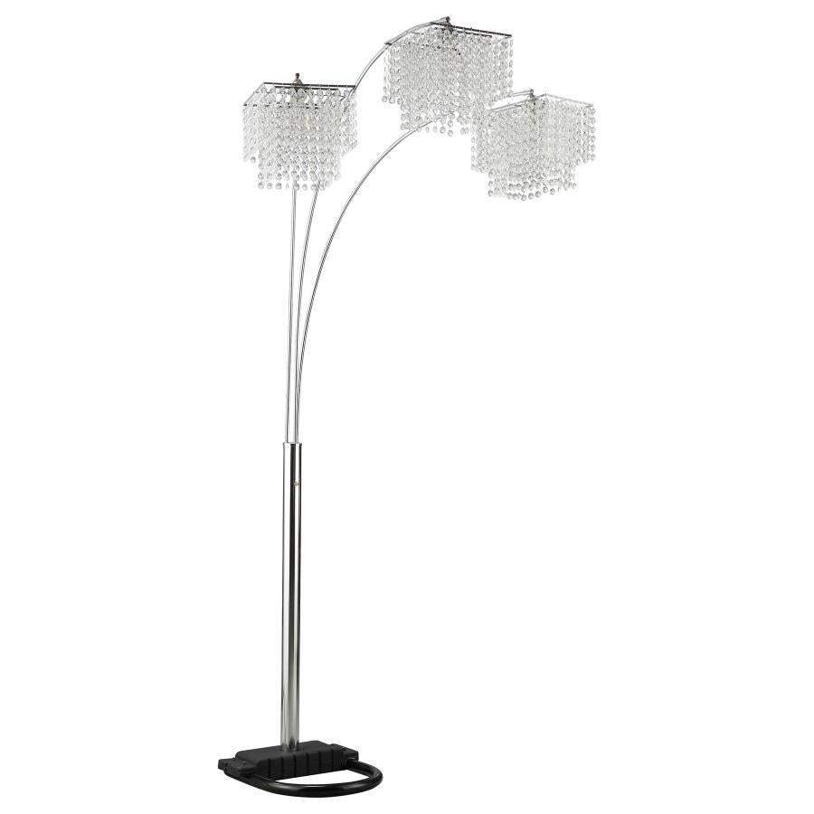Miriam 90-inch Hanging Crystal Arc Floor Lamp Chrome - 901484