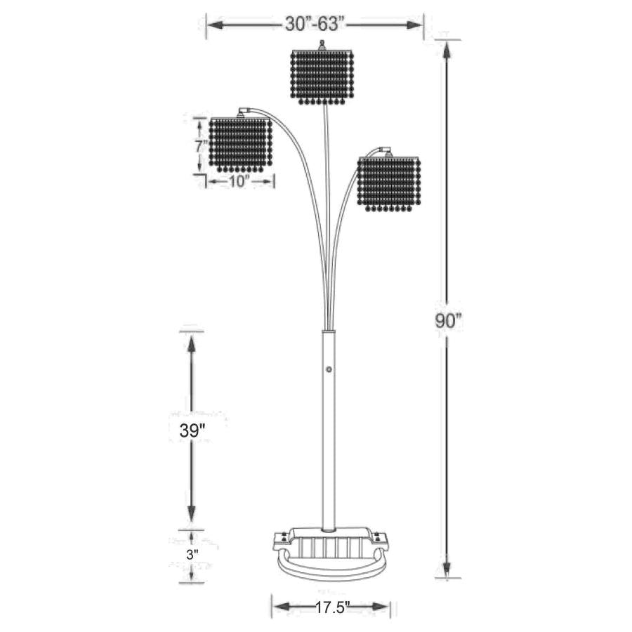 Miriam 90-inch Hanging Crystal Arc Floor Lamp Chrome - 901484