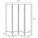 Haidera 4-Panel Room Divider Folding Screen Black Damask - 901632