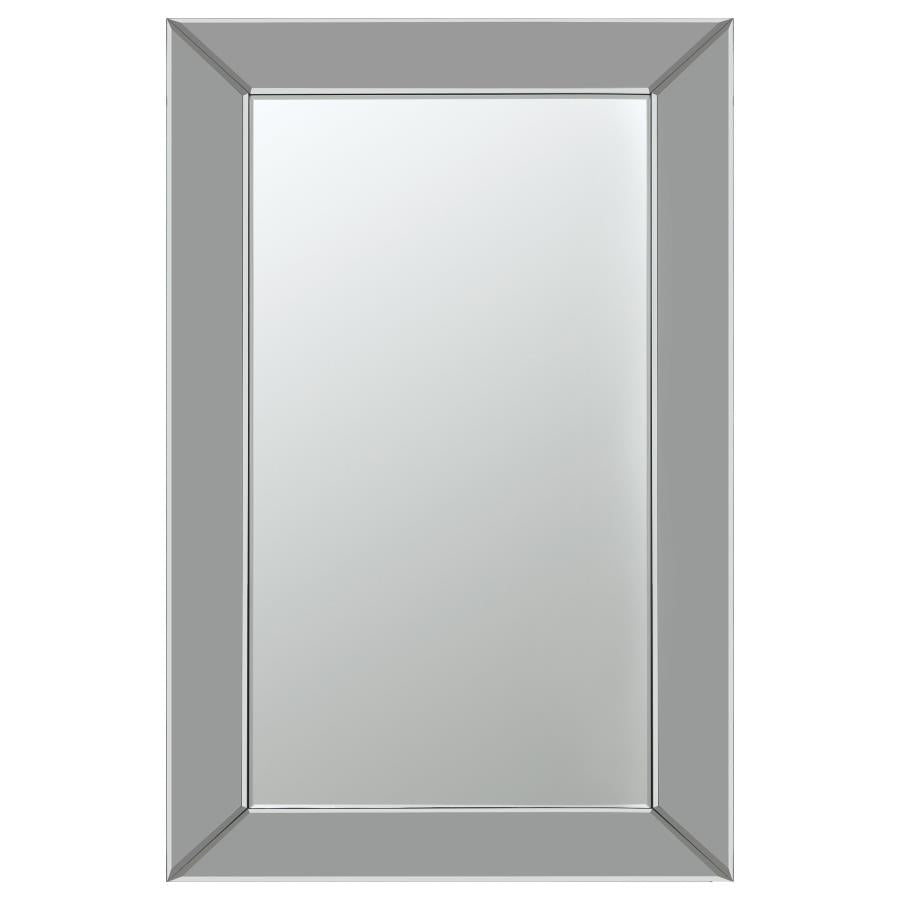 Pinciotti 36 x 24 Inch Beveled Frame Wall Mirror Silver - 901783