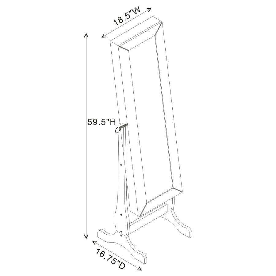 Batista Cheval Mirror with Jewelry Storage White - 901804