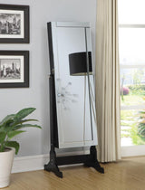 Cortez Cheval Mirror with Jewelry Storage Black - 901828