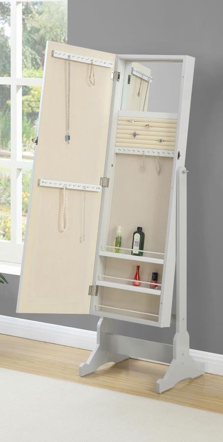 Yvonne Cheval Mirror with Jewelry Storage Dove Grey - 901866