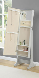 Yvonne Cheval Mirror with Jewelry Storage Dove Grey - 901866