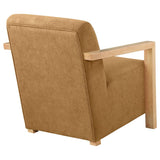 Diego Upholstered Accent Arm Chair with Wood Arms Honey - 902268