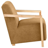Diego Upholstered Accent Arm Chair with Wood Arms Honey - 902268