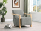 Diego Upholstered Accent Arm Chair with Wood Arms Grey - 902269
