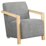 Diego Upholstered Accent Arm Chair with Wood Arms Grey - 902269