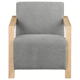 Diego Upholstered Accent Arm Chair with Wood Arms Grey - 902269