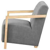 Diego Upholstered Accent Arm Chair with Wood Arms Grey - 902269