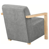 Diego Upholstered Accent Arm Chair with Wood Arms Grey - 902269