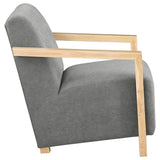 Diego Upholstered Accent Arm Chair with Wood Arms Grey - 902269