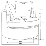 Debbie Upholstered Swivel Accent Chair Camel - 902274